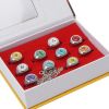 Naruto Akatsuki Rings Set 10pcs With Chain Cosplay Itachi Sharingan Box Anime Hidden Leaf Village