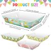 12 PCS Easter Paper Snack Trays 4 Styles Happy Easter Disposable Food Boats Bunny Easter Chicks Pattern Serving Tray for Easter Holiday Spring Themed