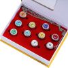 Naruto Akatsuki Rings Set 10pcs With Chain Cosplay Itachi Sharingan Box Anime Hidden Leaf Village