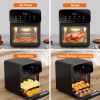 Air Fryer 12QT Convection Oven with 10-in-1 Multi Function, Visible Window and Touchscreen, Black