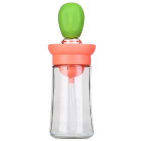 Oil Dispenser Bottle 2 In 1 Cooking Glass Olive Oil Dispenser Silicone Dropper with Silicone Brush Dropper Measuring Container for Kitchen Baking BBQ (Option: OilBottleGreenGPCT3796)