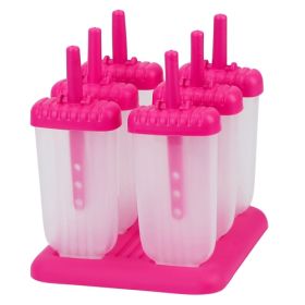 6Pcs Popsicle Molds Reusable Ice Cream DIY Ice Pop Maker Ice Bar Maker Plastic Popsicle Mold For Homemade Iced Snacks (Option: IceMoldMakerHotPinkGPCT2910)