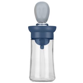 Oil Dispenser Bottle 2 In 1 Cooking Glass Olive Oil Dispenser Silicone Dropper with Silicone Brush Dropper Measuring Container for Kitchen Baking BBQ (Option: OilBottleBlueGPCT3796)